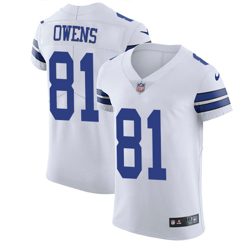 Nike Cowboys #81 Terrell Owens White Men's Stitched NFL Vapor Untouchable Elite Jersey - Click Image to Close